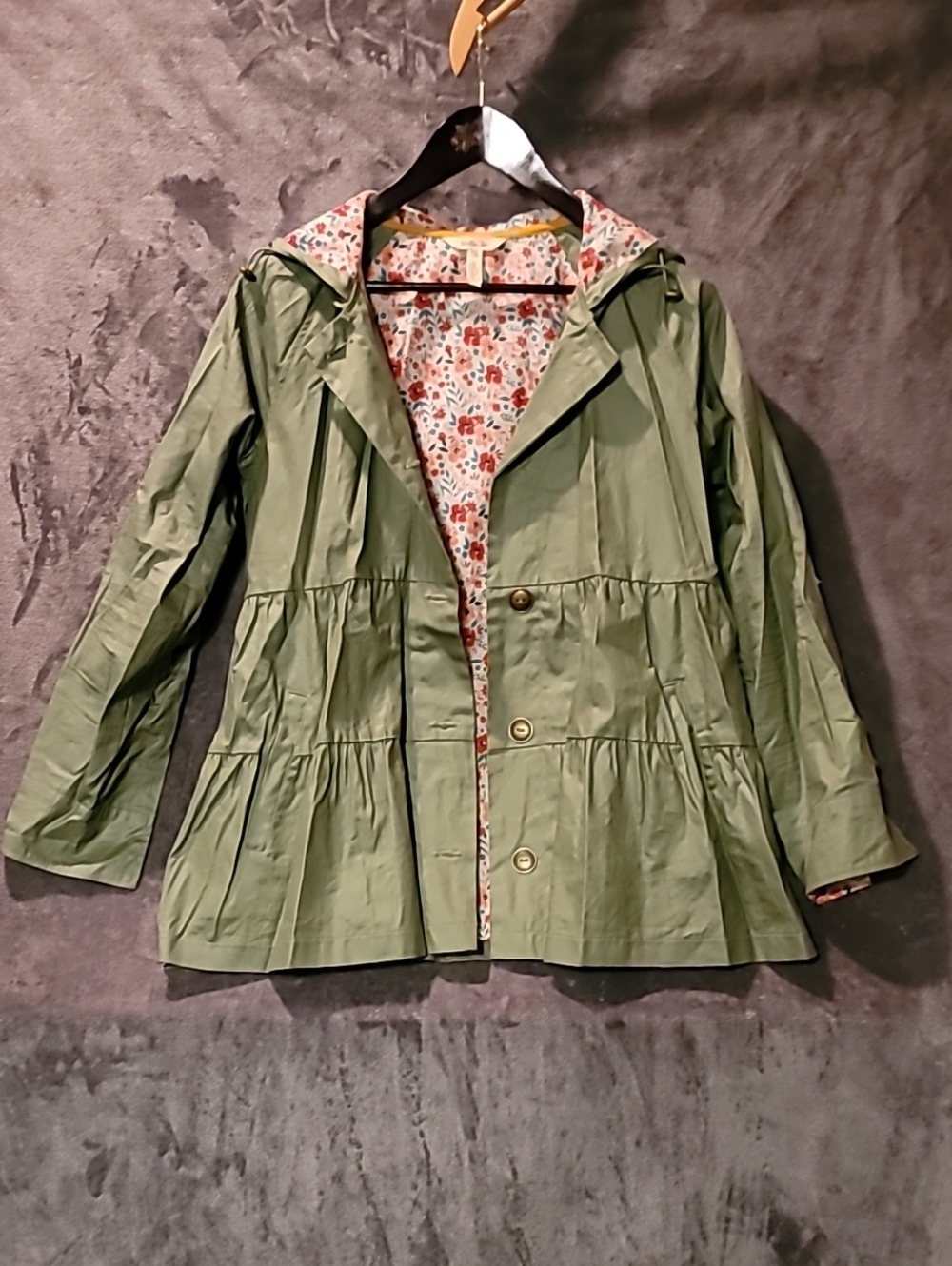Matilda Jane Green Raincoat with Floral Lining